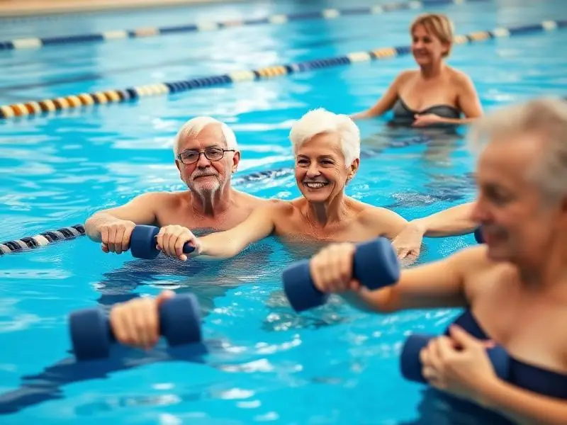 Treino com Halteres Aquáticos